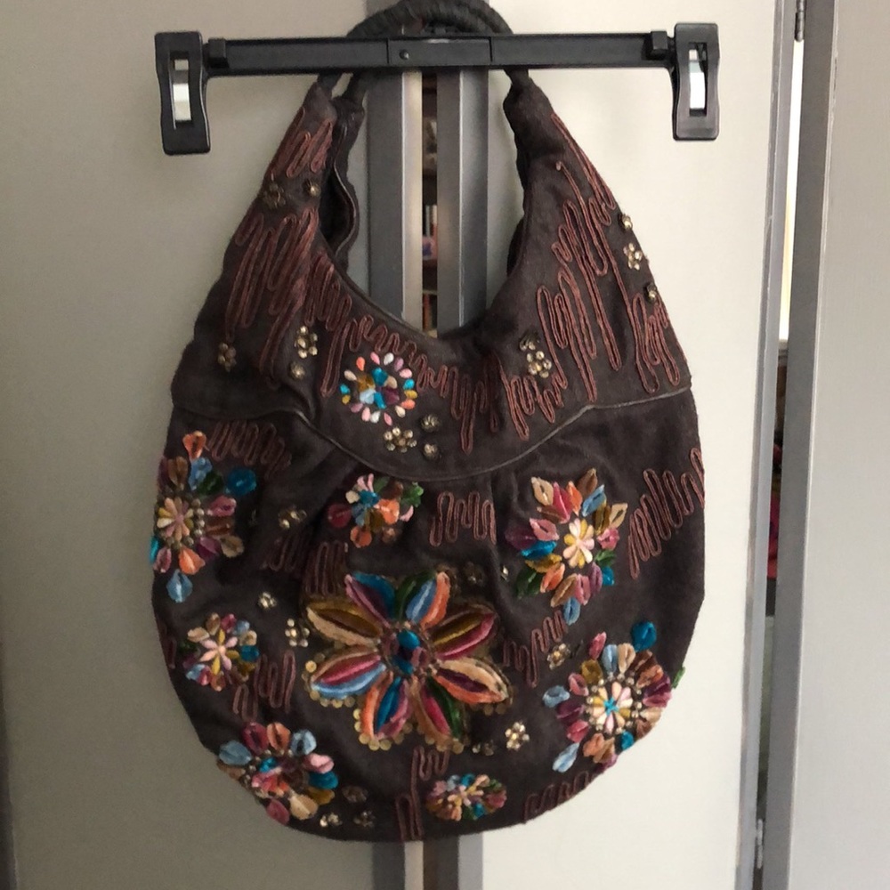 Antik Batik Multicolor Embroidered Hobo Bag
